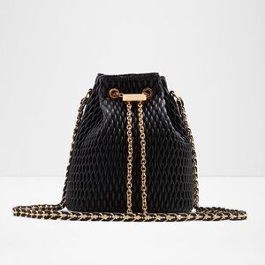 Aldo Natalya Women's Black Bucket Purse W/Gold Color Chain. NWOT, Sold Out!